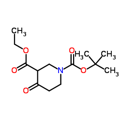 1-Boc-4-氧-3-哌啶羧酸乙酯结构式