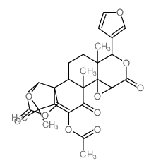 11H,13H-Oxireno[d]pyrano[4',3':3,3a]isobenzofuro[5,4-f][2]benzopyran-4,6,13(2H,5aH)-trione,3-(acetyloxy)-8-(3-furanyl)-4a,8,8a,9,10,10a,14,14a-octahydro-2,2,4a,8a-tetramethyl-,[4aR-(4aa,4bR*,5ab,8b,8a结构式