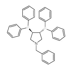 (+)-(3R,4R)-3,4-双(二苯基膦)-1-苄基吡咯烷结构式