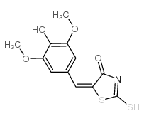 (5E)-5-(4-Hydroxy-3,5-dimethoxybenzylidene)-2-mercapto-1,3-thiazol-4(5H)-one结构式